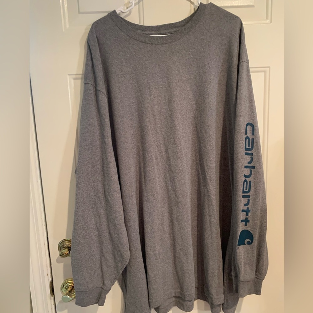 Carhartt Original Fit Men's Grey Long Sleeve Crew Neck T-Shirt 3XL